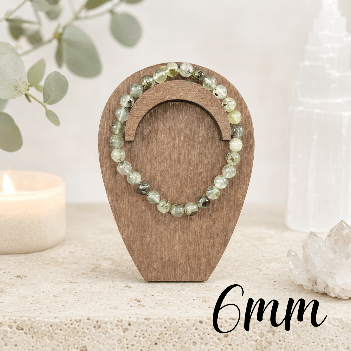 6mm Prehnite Gemstone Bracelet