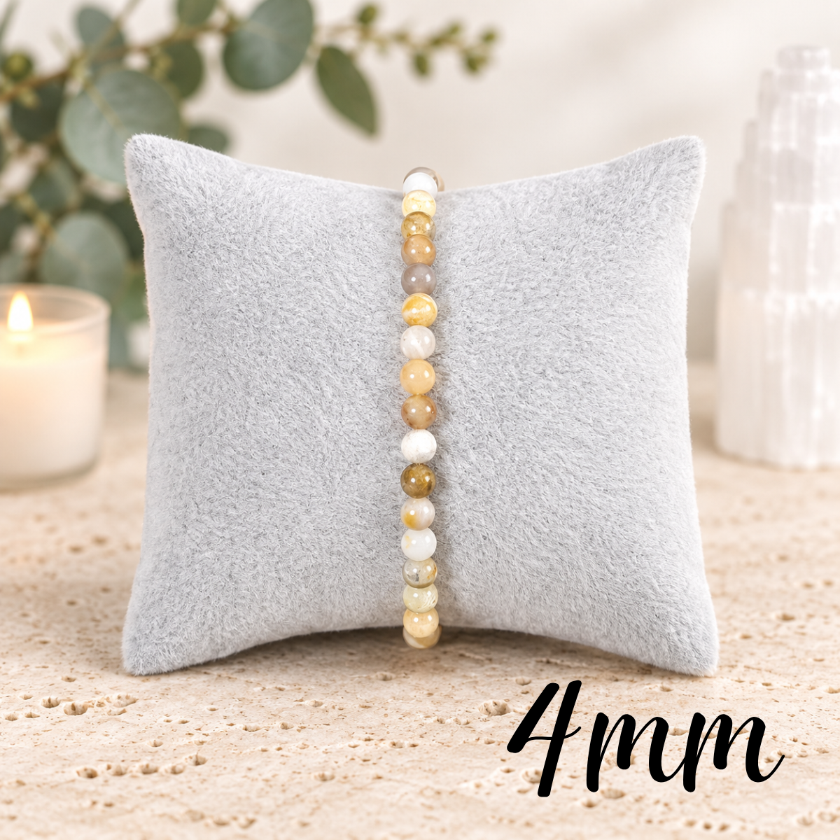4mm Fossil Coral Gemstone Bracelet