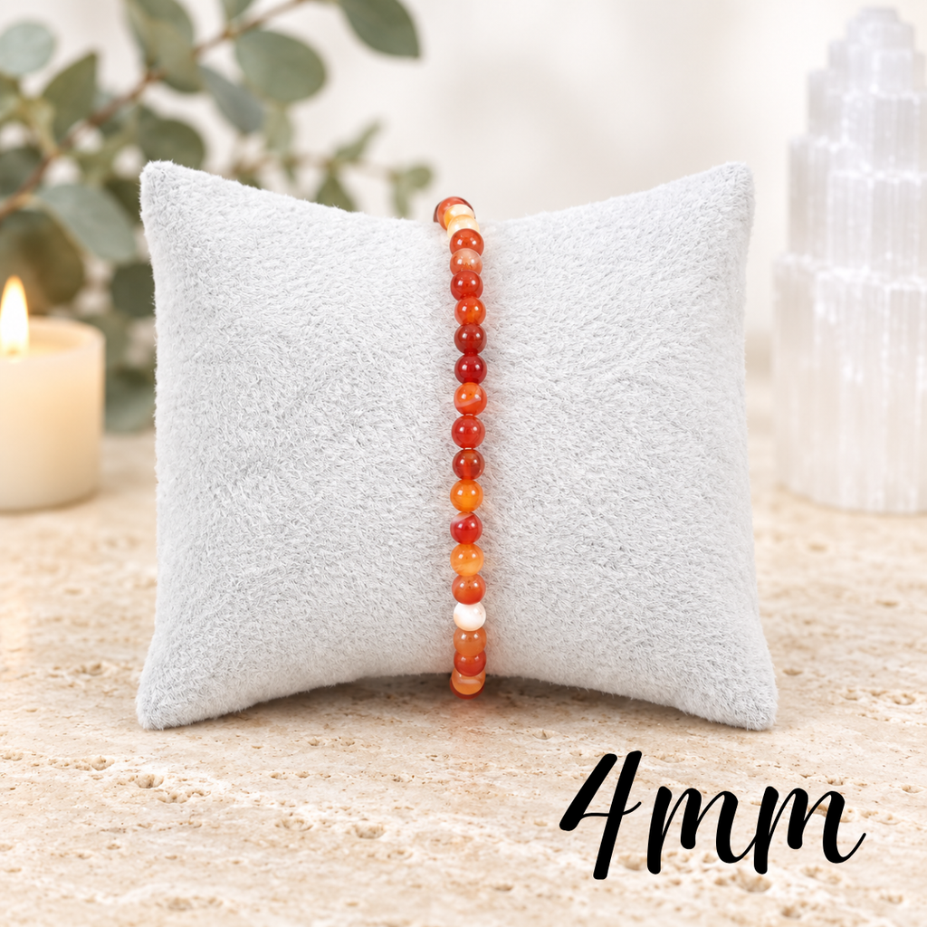 4mm Carnelian Gemstone Bracelet