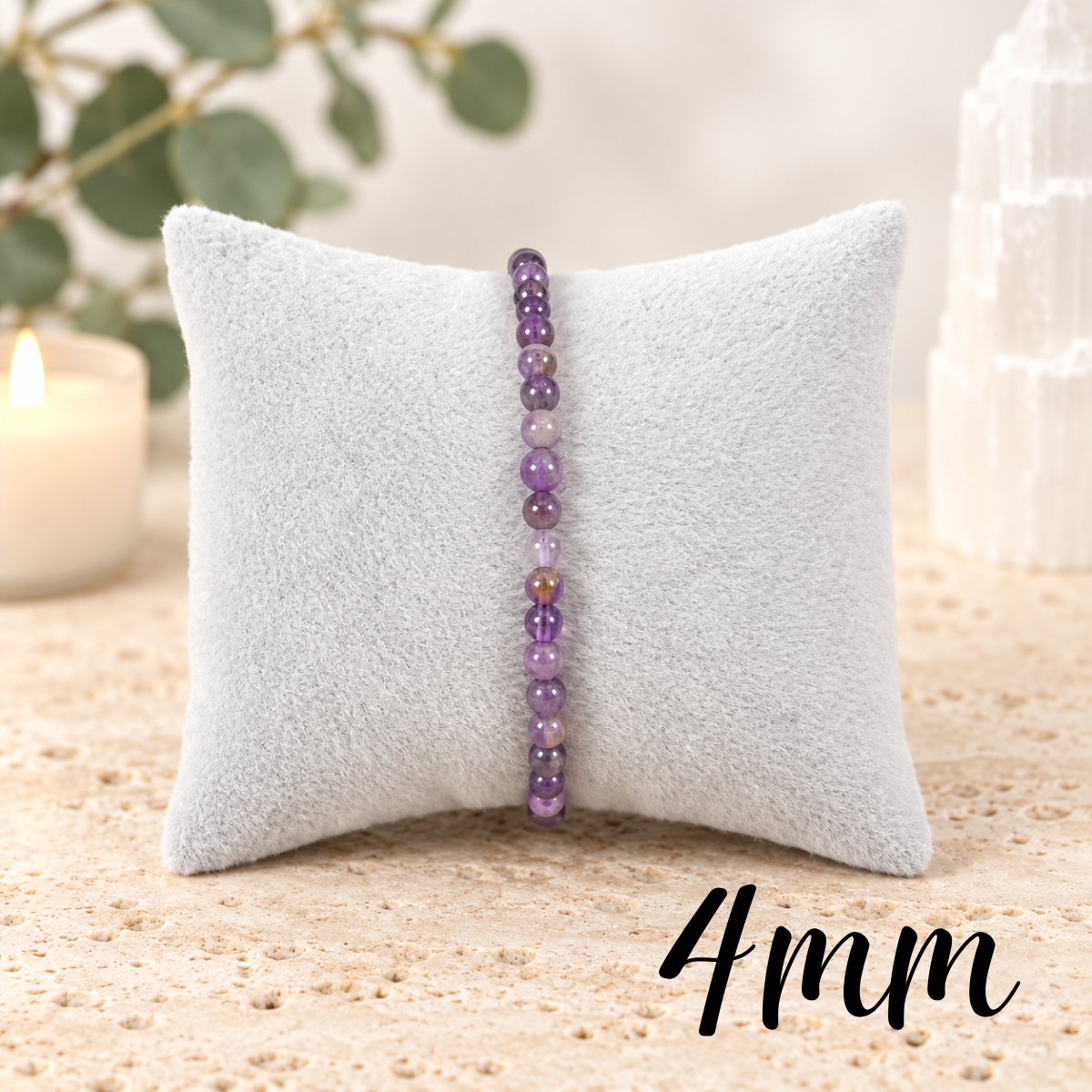 4mm Amethyst Gemstone Bracelet