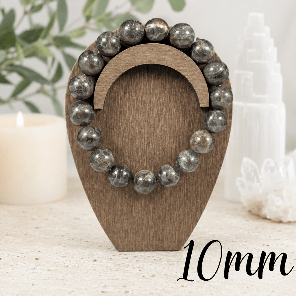 10mm Black Moonstone Gemstone Bracelet