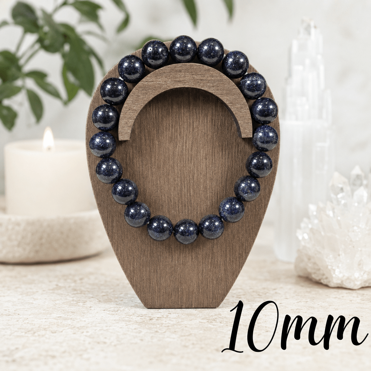 10mm Blue Goldstone Gemstone Bracelet