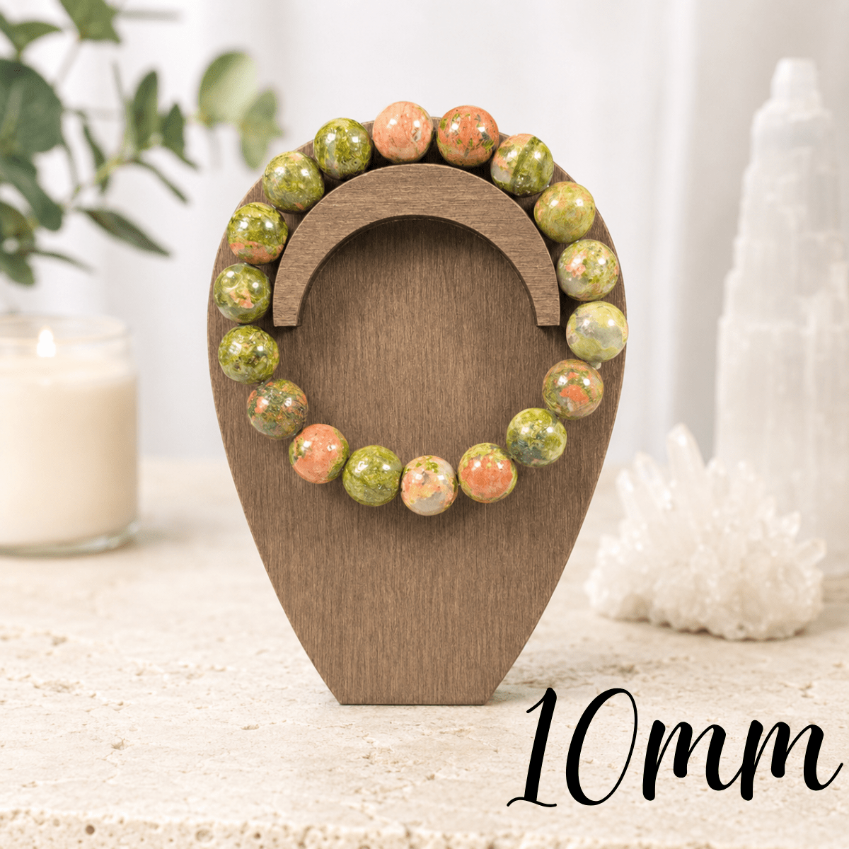 10mm Unakite Gemstone Bracelet