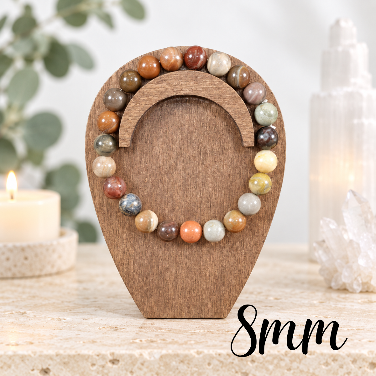 8mm Alashan Agate Bracelet