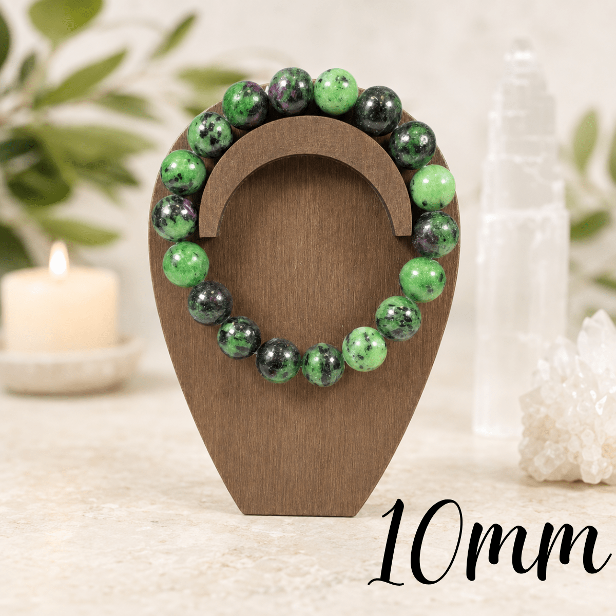 10mm Ruby in Zoisite Gemstone Bracelet