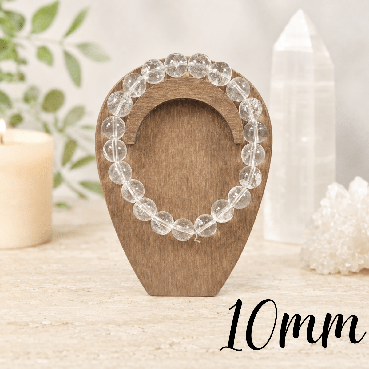 10mm Clear Quartz Gemstone Bracelet
