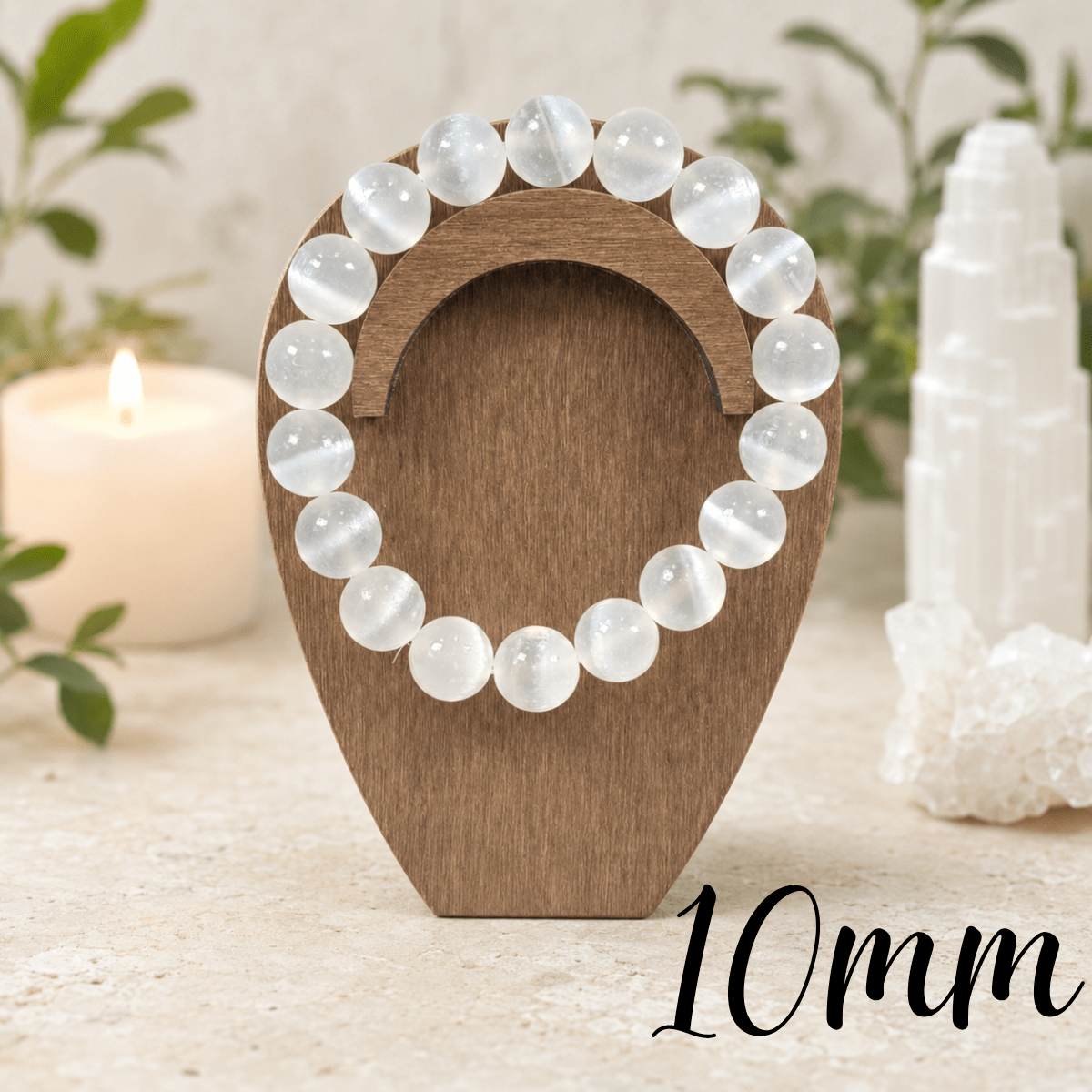 10mm Selenite Gemstone Bracelet