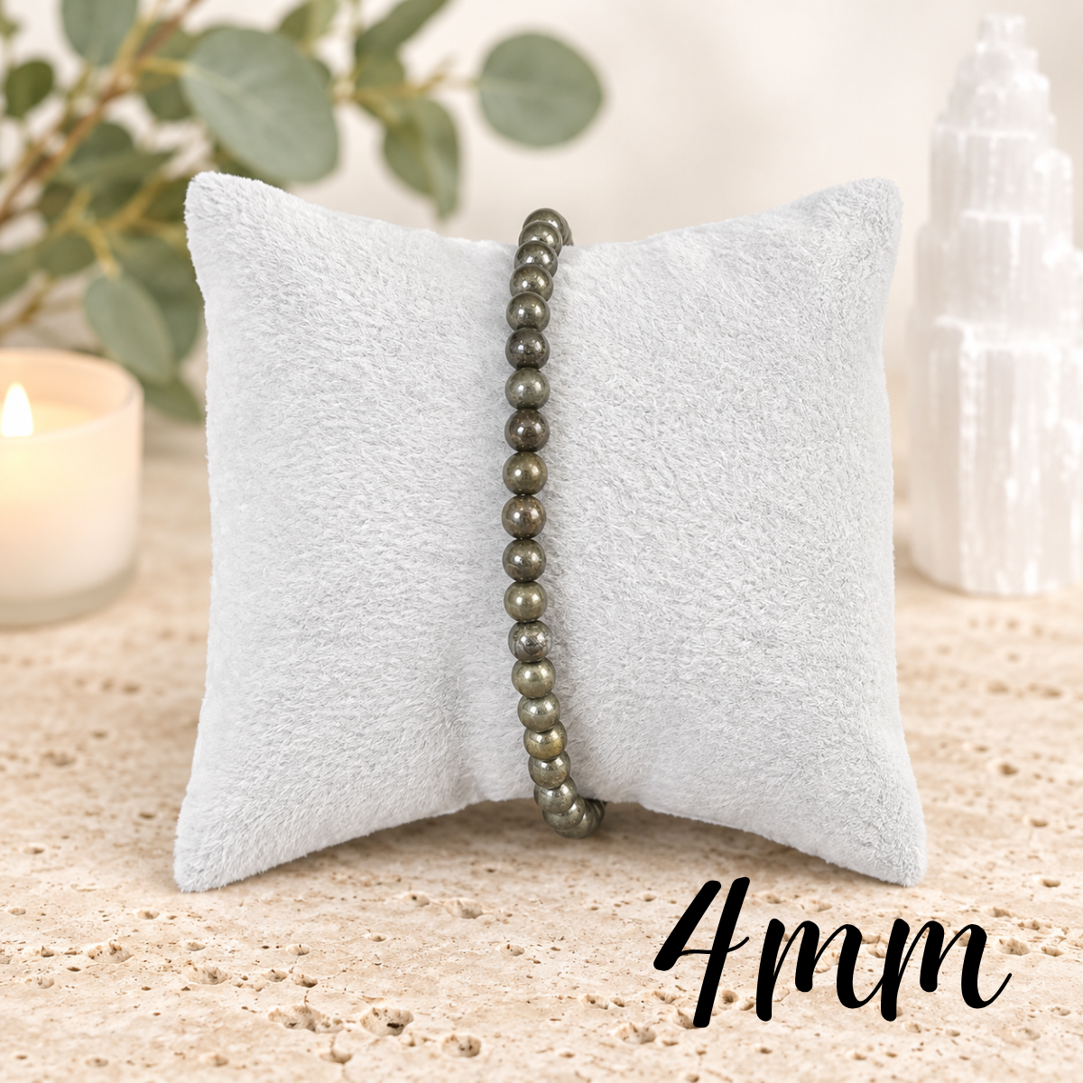4mm Pyrite Gemstone Bracelet