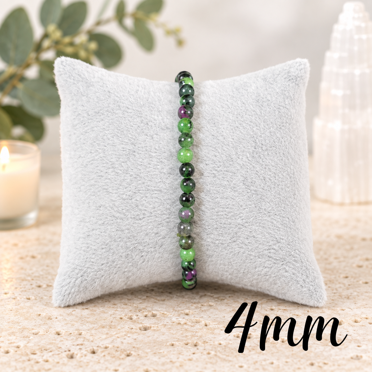 4mm Ruby Zoisite Gemstone Bracelet