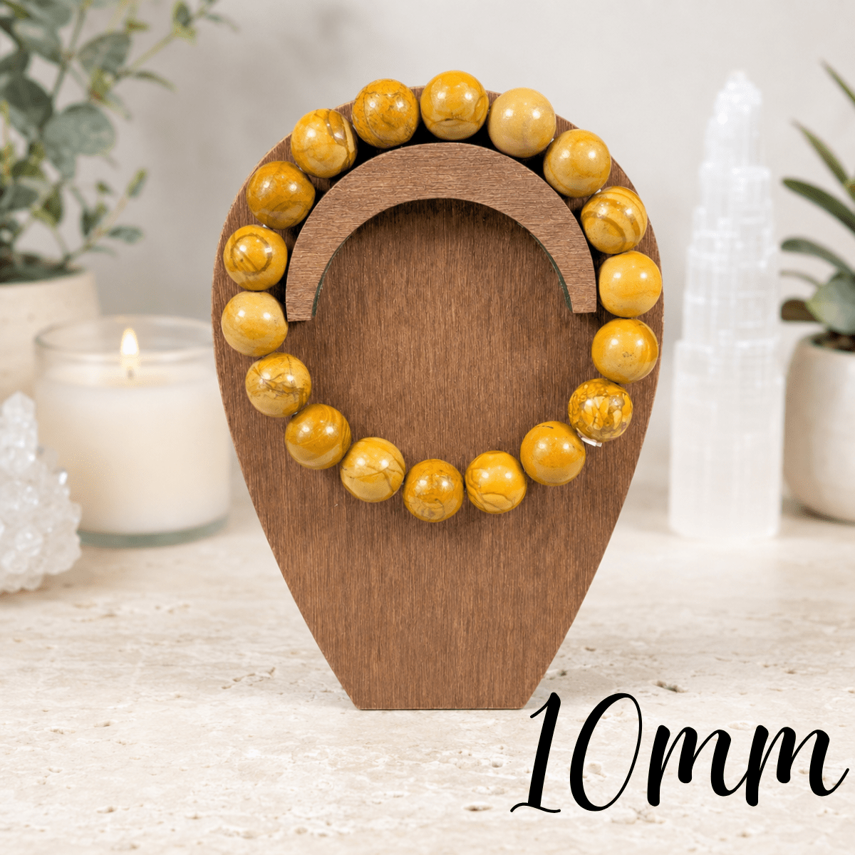 10mm Woodgrain Jasper Gemstone Bracelet
