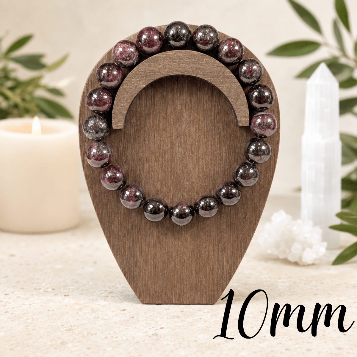 10mm Garnet Gemstone Bracelet