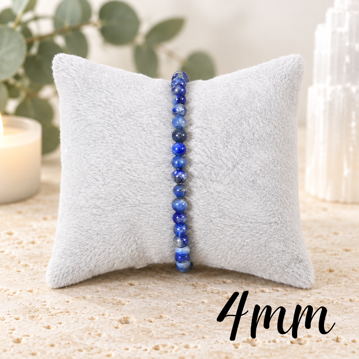 4mm Lapis Lazuli Gemstone Bracelet