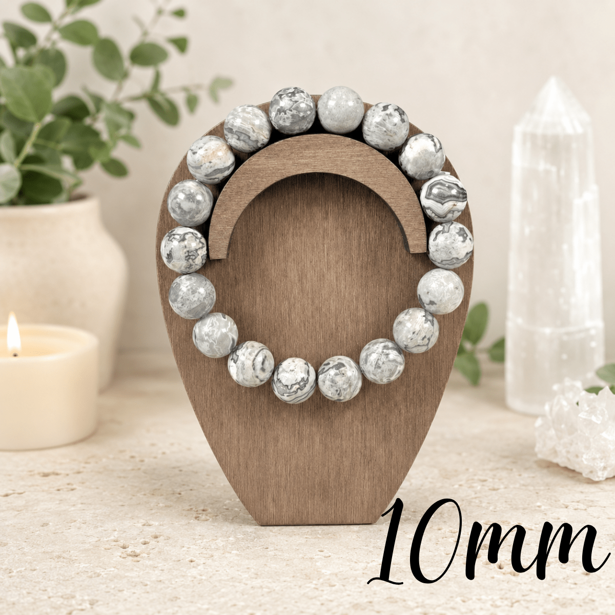 10mm Picasso Jasper Gemstone Bracelet