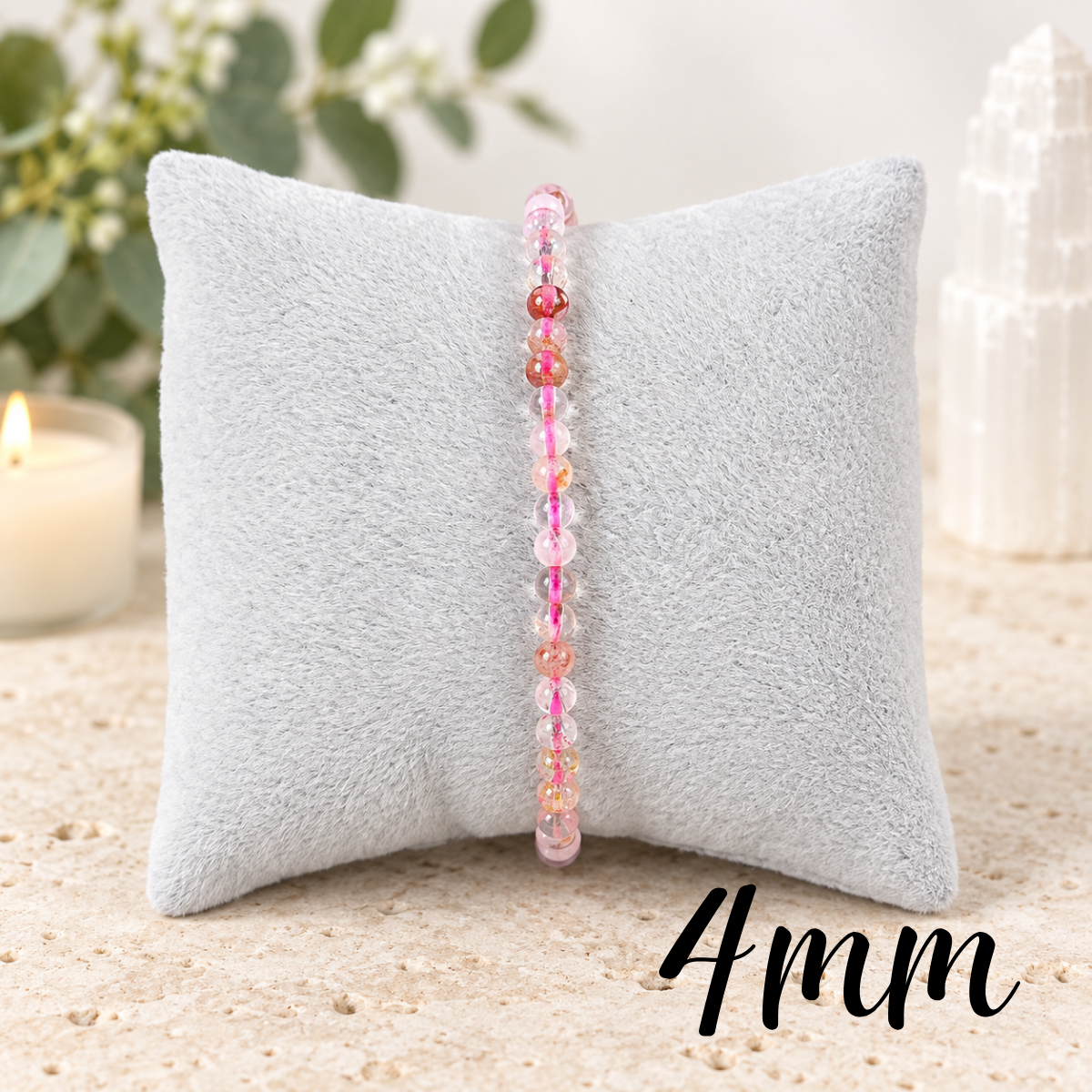 4mm Fire Quartz Gemstone Bracelet