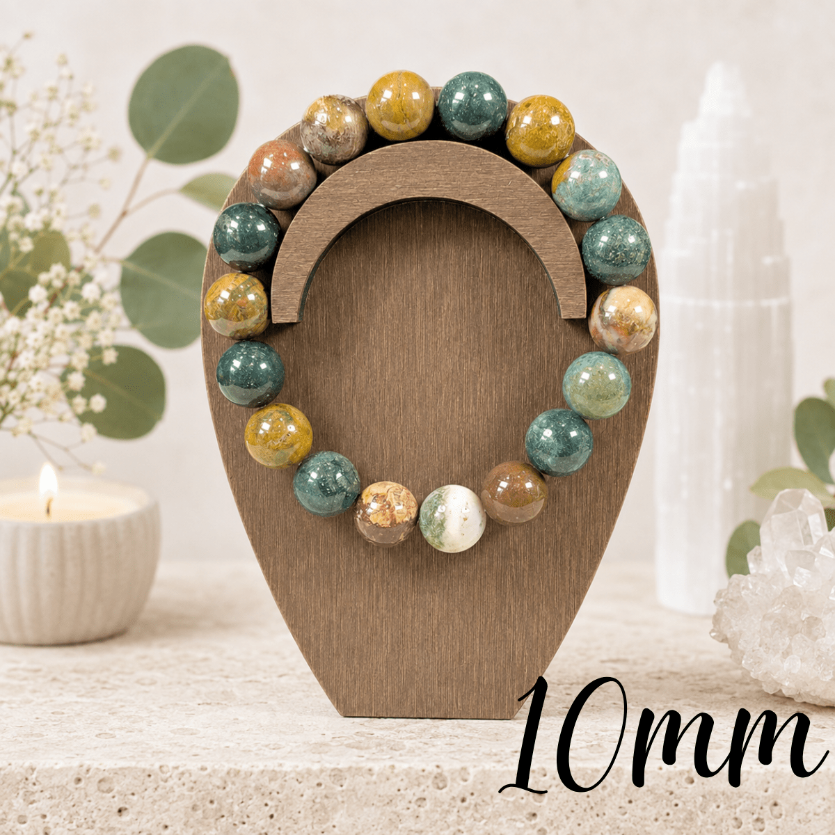 10mm Ocean Jasper Gemstone Bracelet