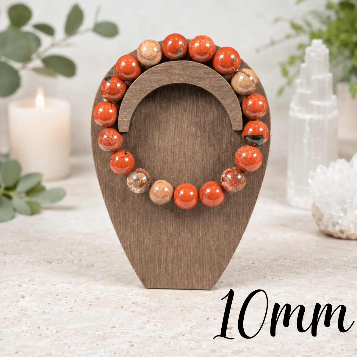 10mm Red Jasper Gemstone Bracelet