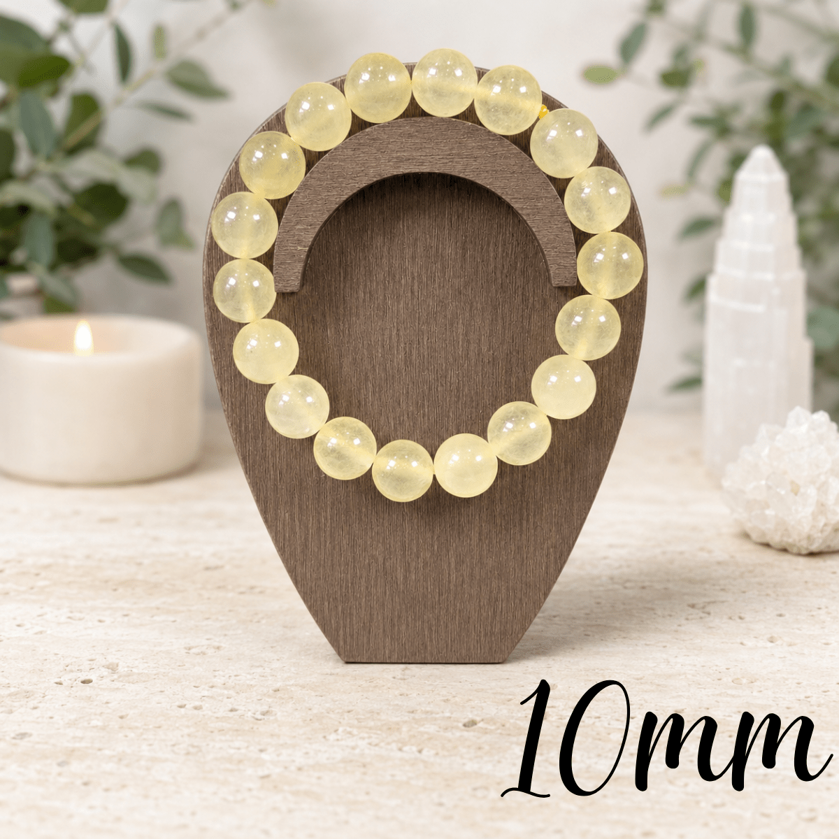 10mm Yellow Calcite Gemstone Bracelet