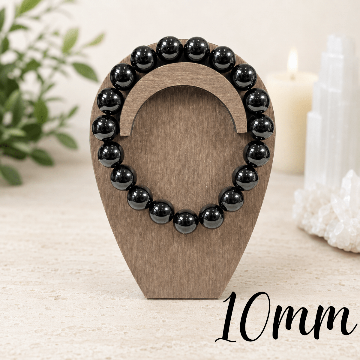 10mm Black Obsidian Gemstone Bracelet