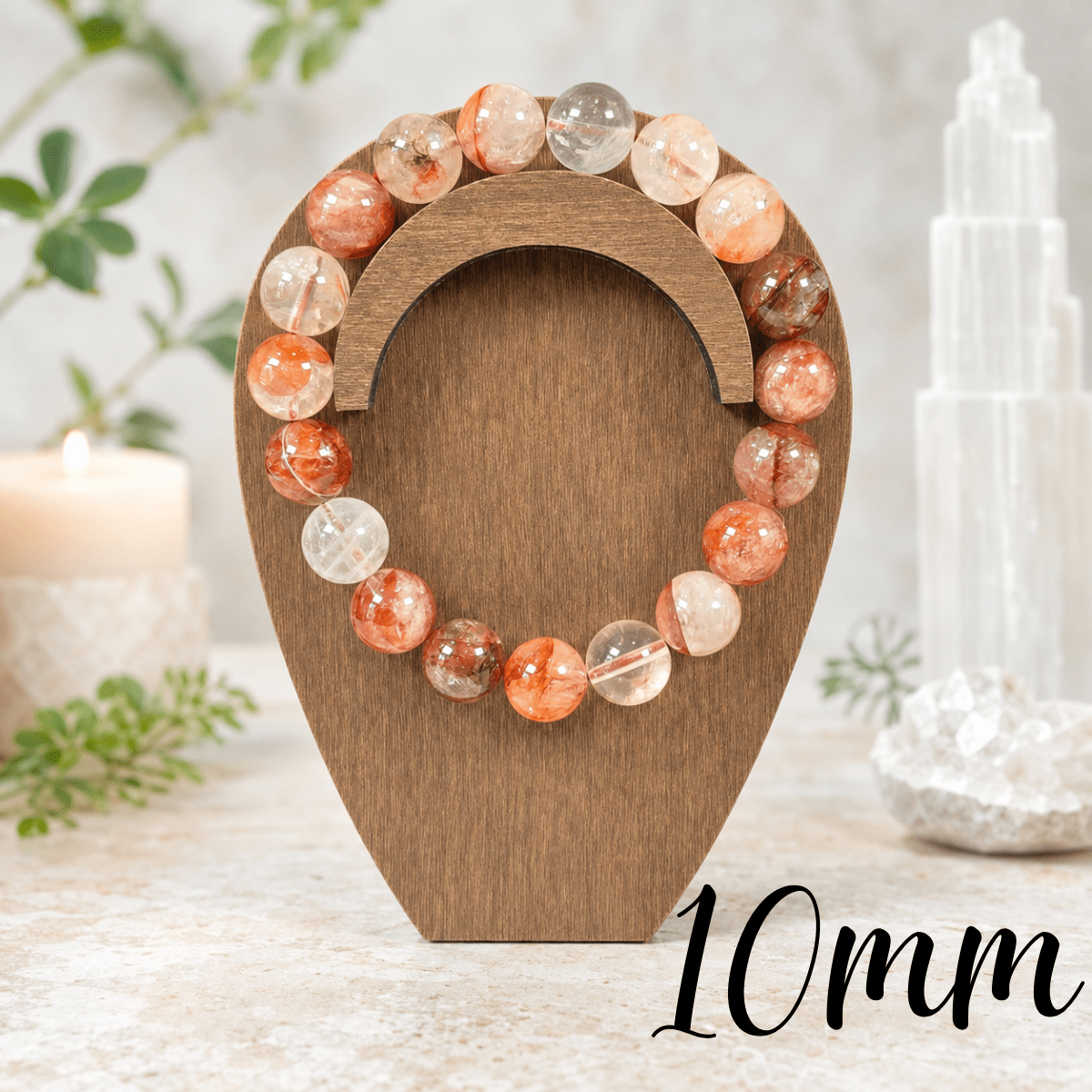 10mm Fire Quartz Gemstone Bracelet