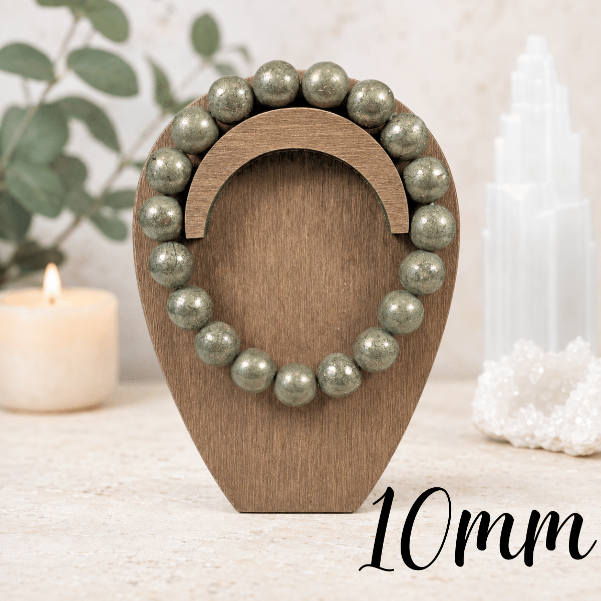 10mm Pyrite Gemstone Bracelet