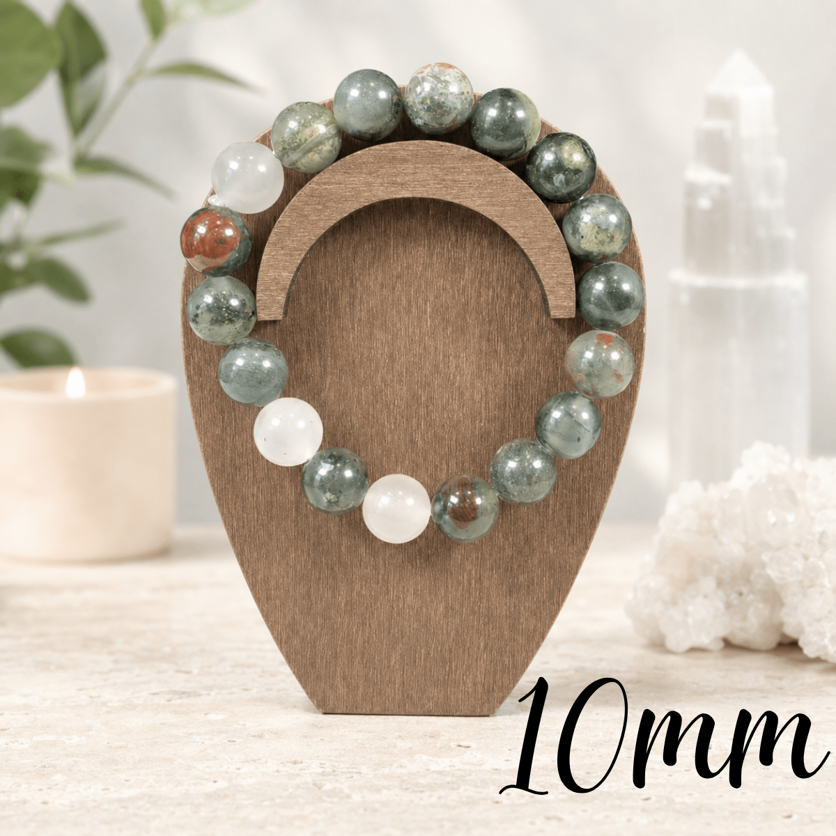 10mm Bloodstone Gemstone Bracelet