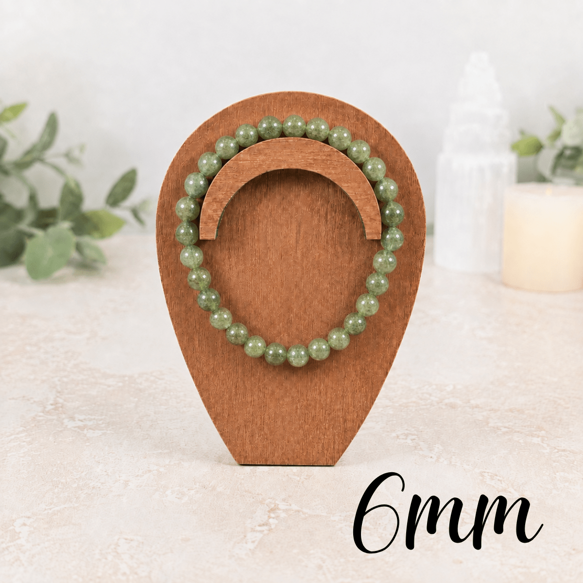 6mm Green Apatite Gemstone Bracelet