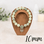 10mm Prehnite with Dreamcatcher Charm Gemstone Bracelet