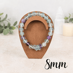 8mm Fluorite Butterfly Charm Gemstone Bracelet
