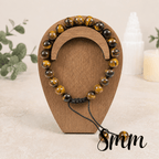 8mm Tiger Eye Adjustable Gemstone Bracelet