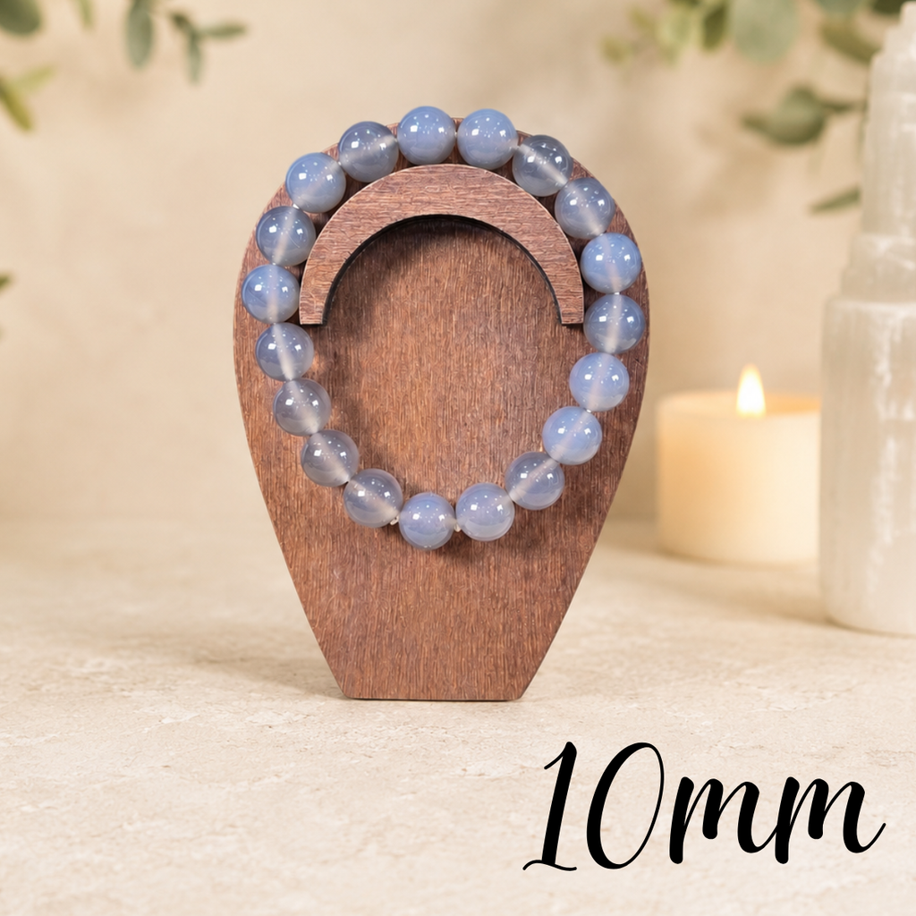 10mm Grey Agate Gemstone Bracelet