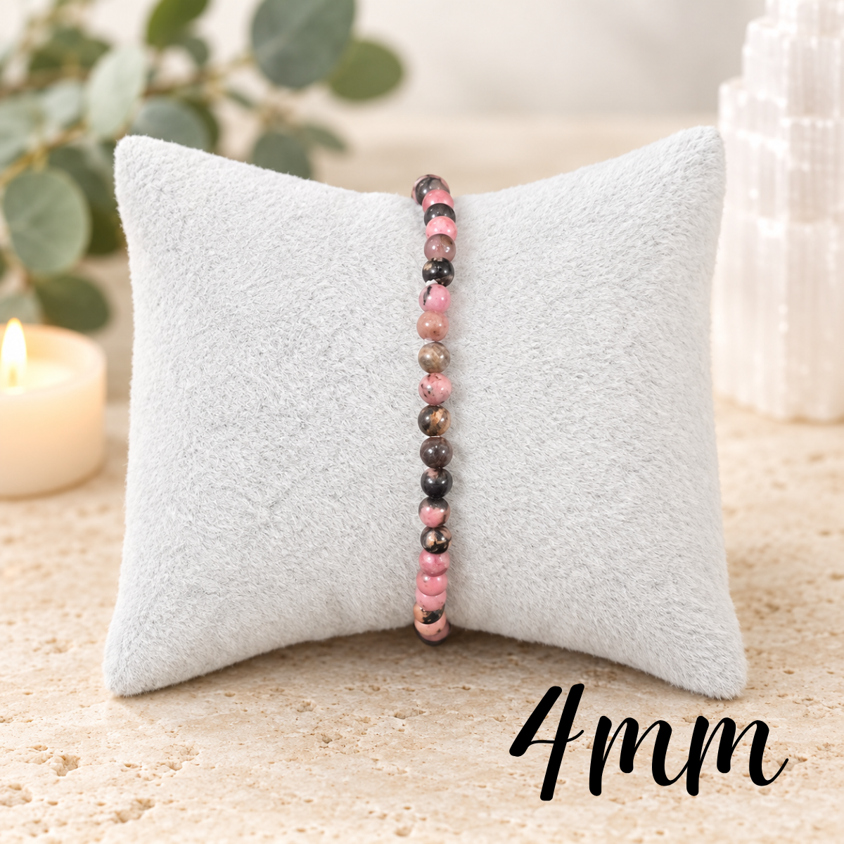 4mm Rhodonite Gemstone Bracelet