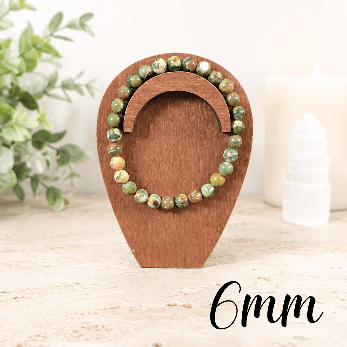 6mm Rhyolite Gemstone Bracelet