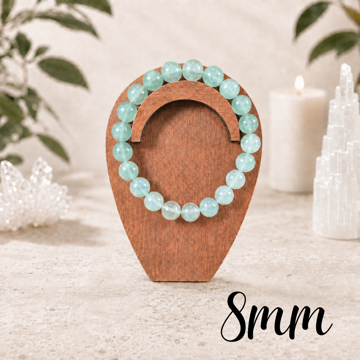 8mm Green Strawberry Quartz Gemstone Bracelet