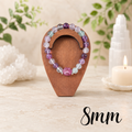 8mm Fluorite Purple Paw Charm Gemstone Bracelet
