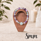 8mm Fluorite Flower Charm Gemstone Bracelet