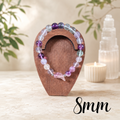 8mm Fluorite Angel Wing Charm Gemstone Bracelet