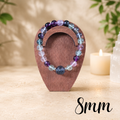 8mm Fluorite 9 Tail Fox Charm Gemstone Bracelet