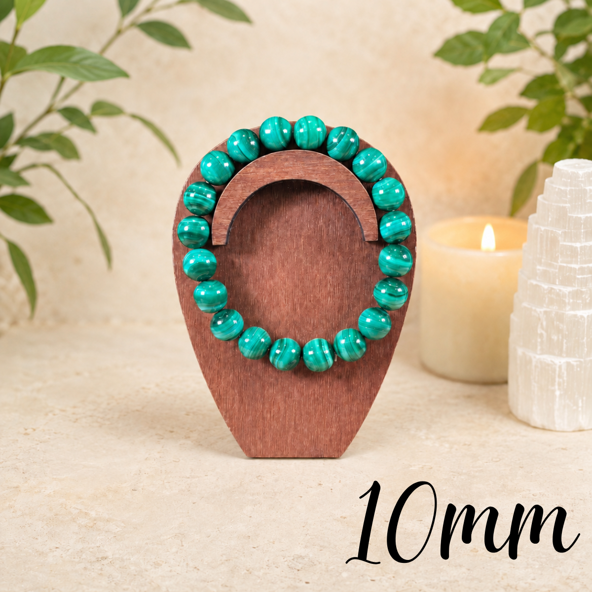 10mm Malachite Gemstone Bracelet
