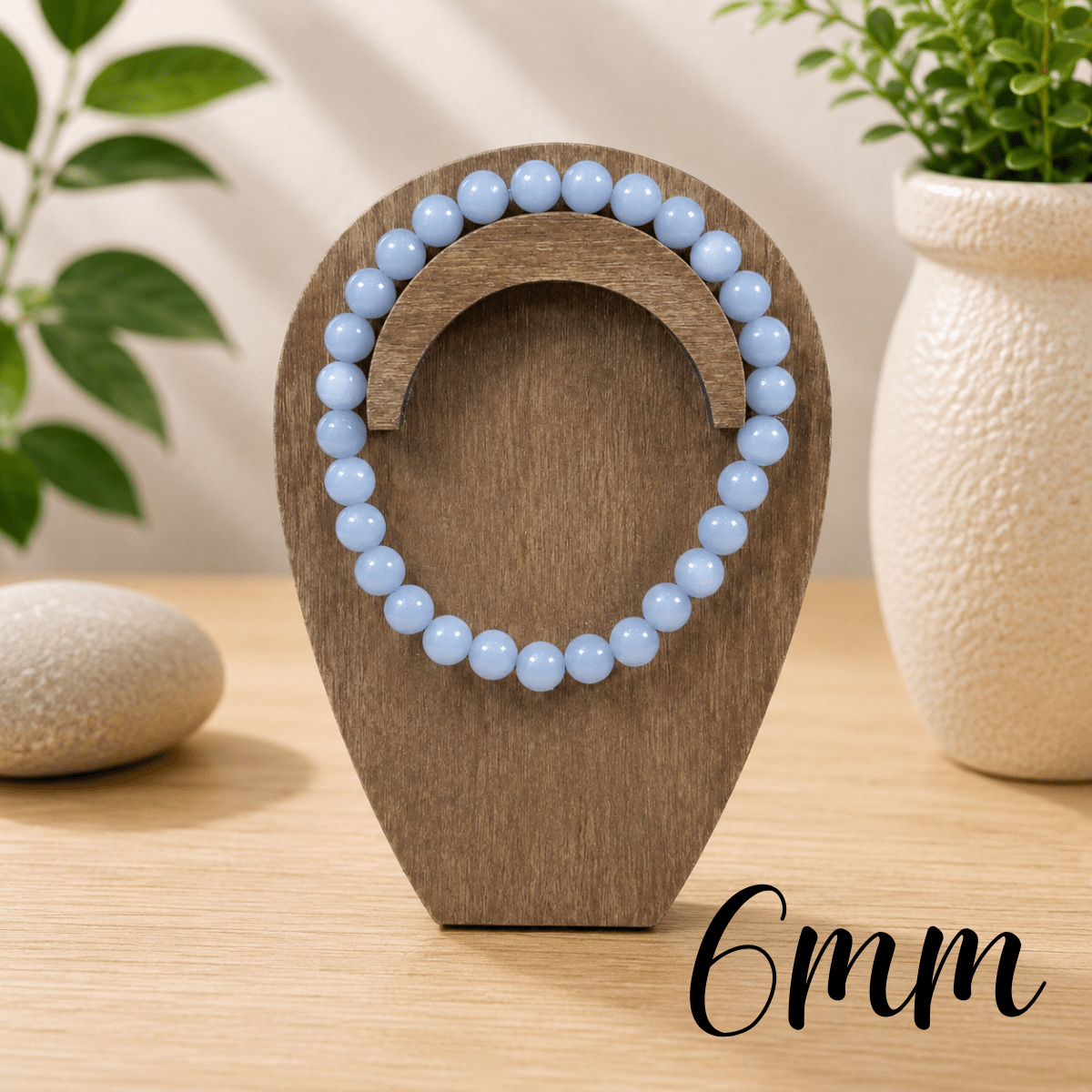6mm Angelite Gemstone Bracelet