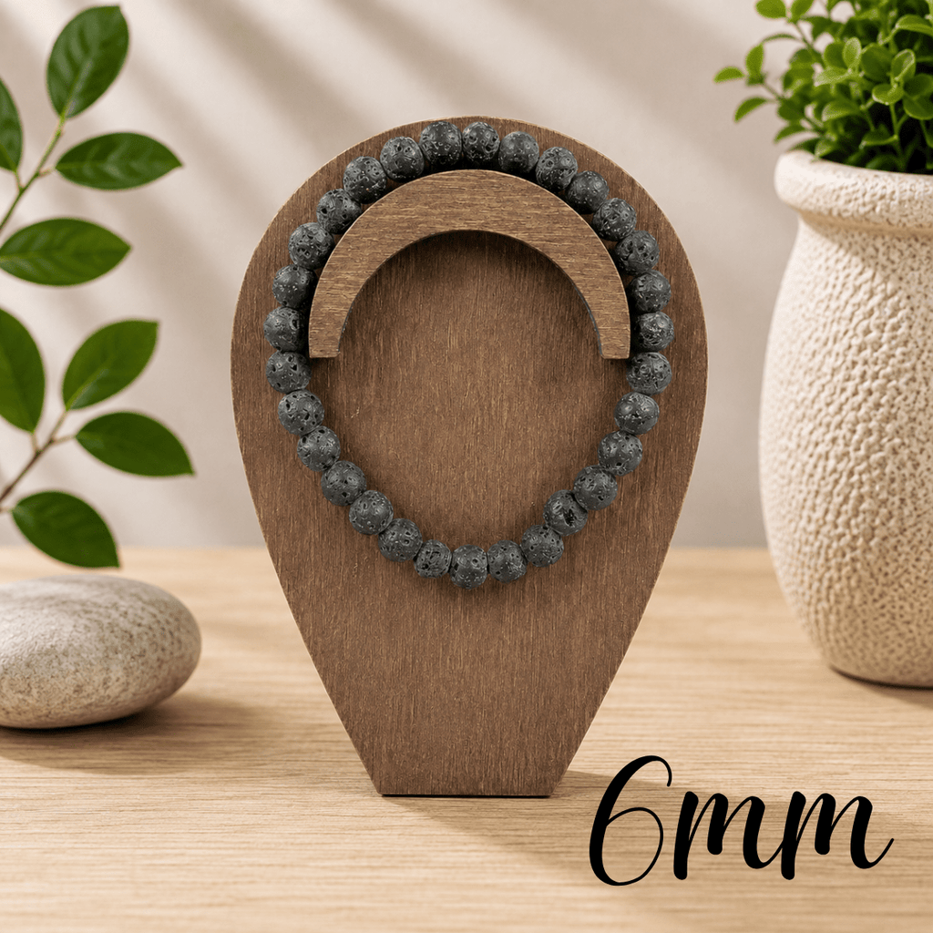 6mm Lava Stone Gemstone Bracelet