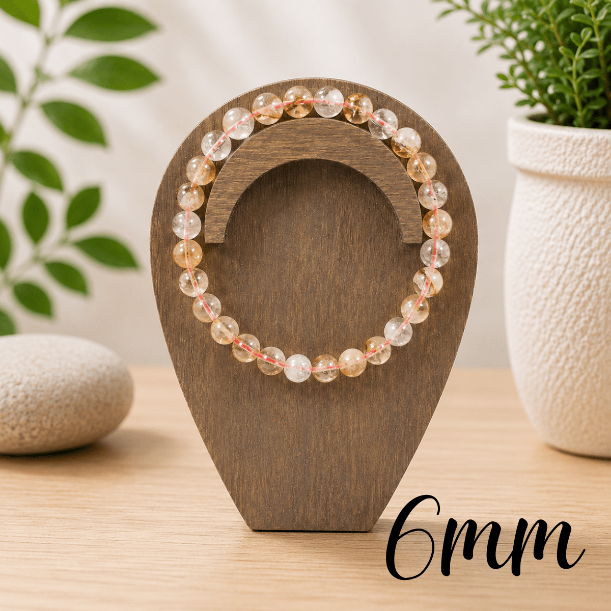 6mm Citrine Gemstone Bracelet