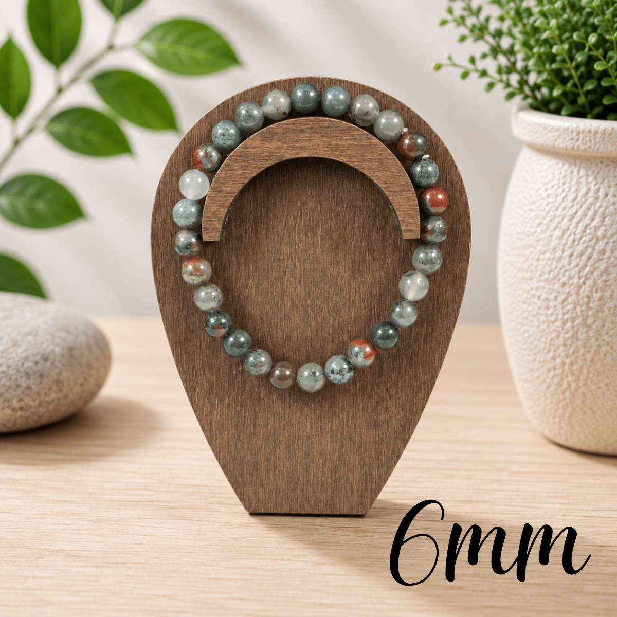 6mm Bloodstone Gemstone Bracelet
