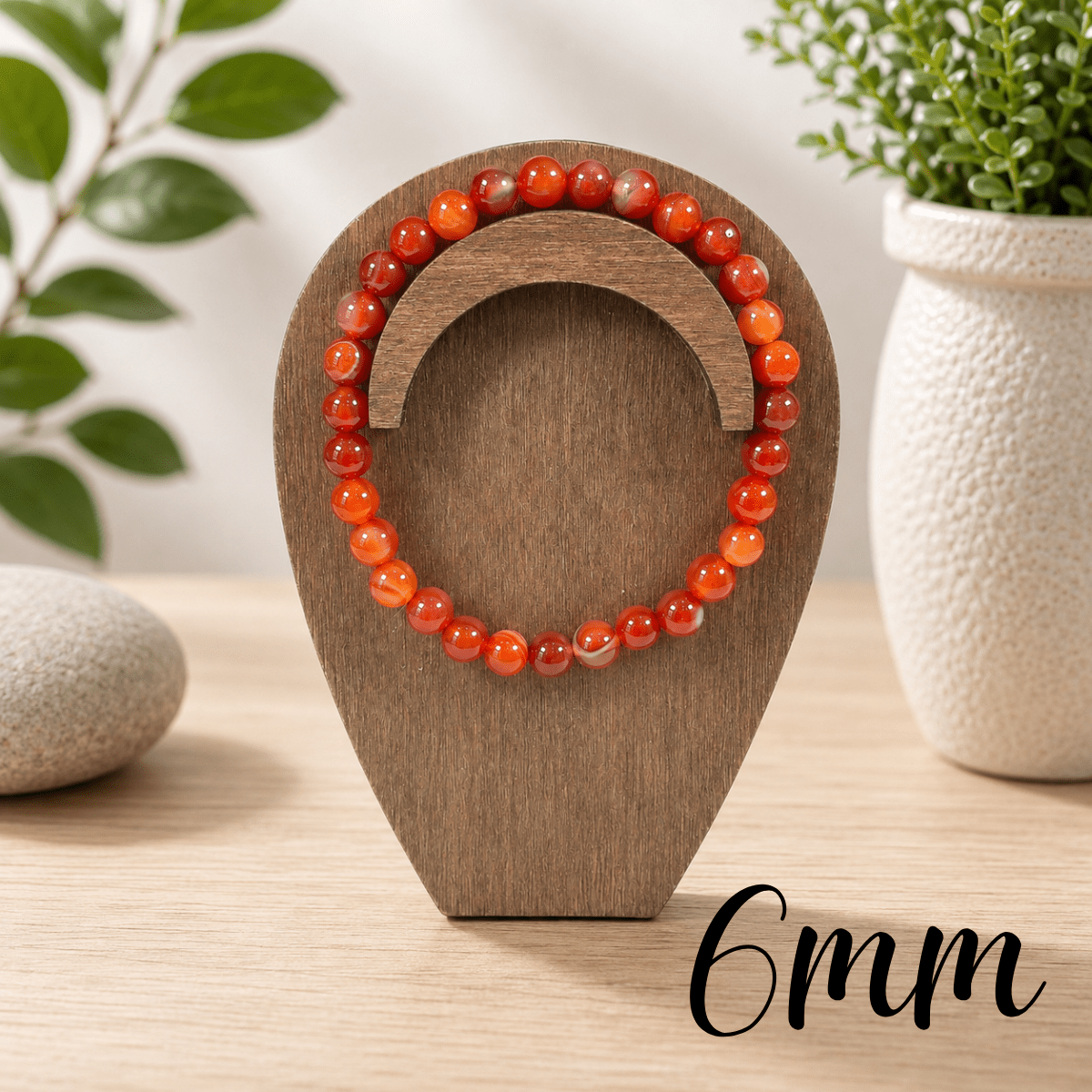 6mm Carnelian Gemstone Bracelet