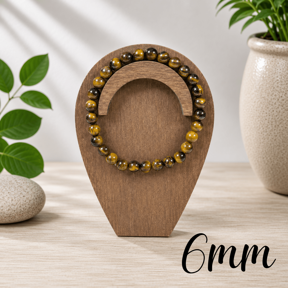 6mm Tiger Eye Gemstone Bracelet
