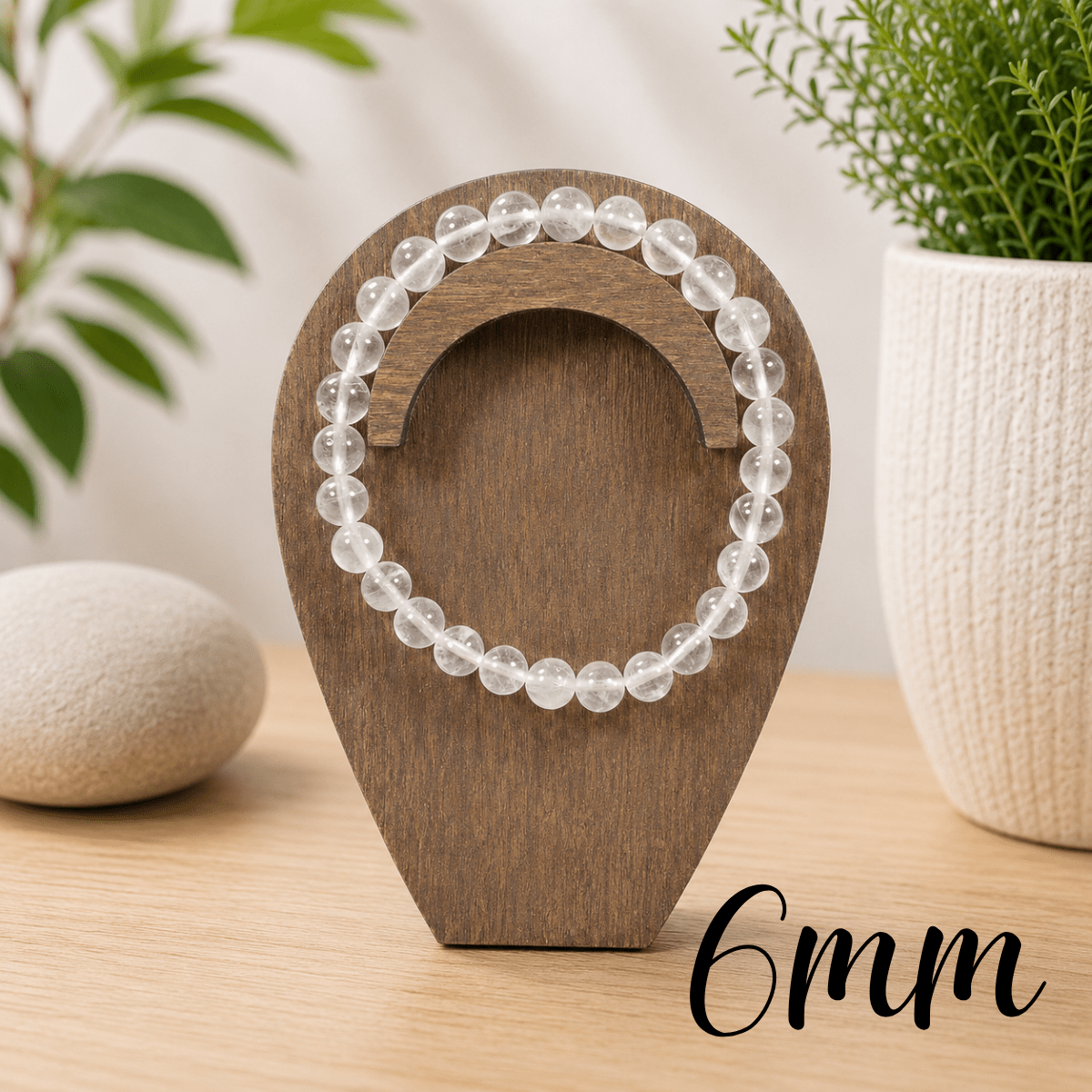 6mm Clear Quartz Gemstone Bracelet