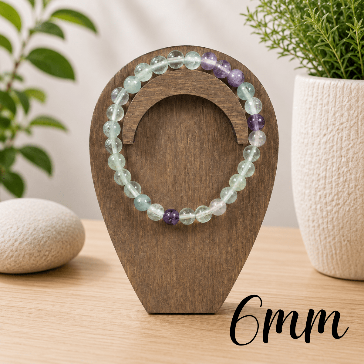 6mm Fluorite Gemstone Bracelet