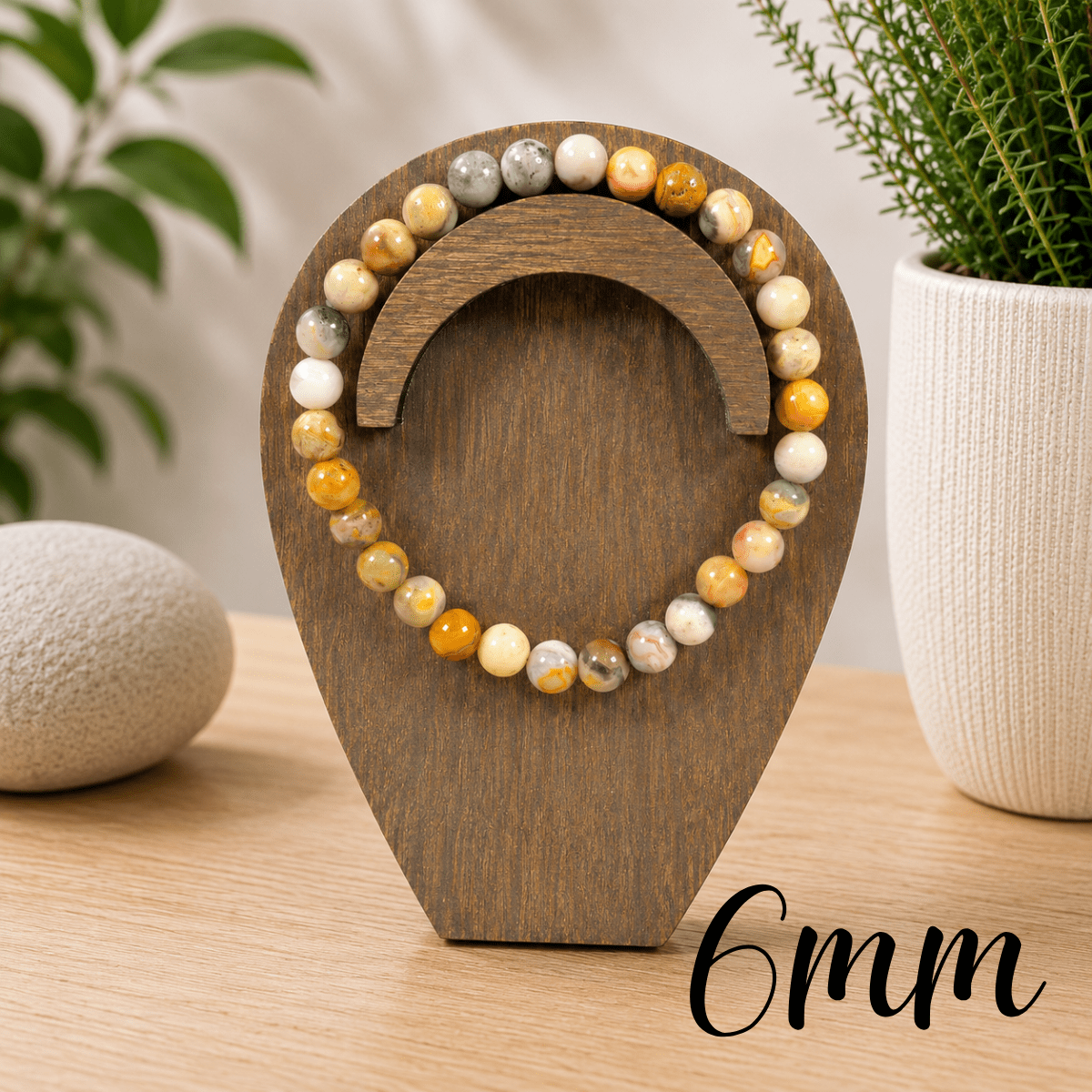 6mm Crazy Lace Agate Gemstone Bracelet