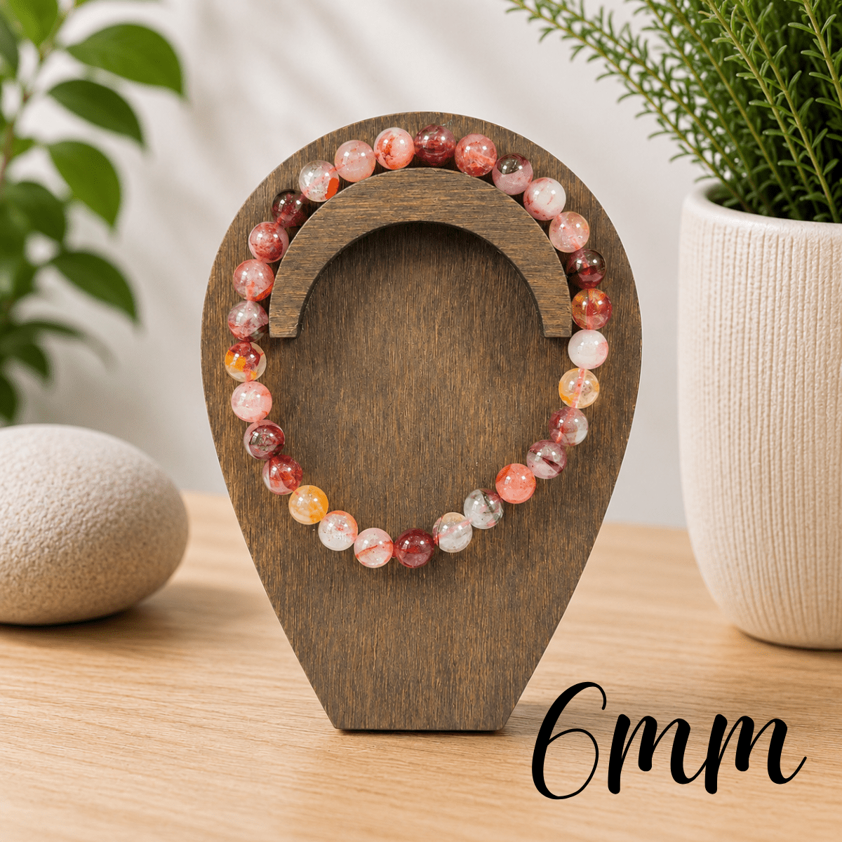 6mm Fire Quartz Gemstone Bracelet