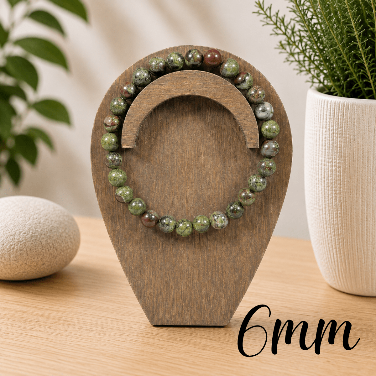 6mm Dragonblood Jasper Gemstone Bracelet