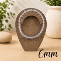 6mm Grey Agate Gemstone Bracelet